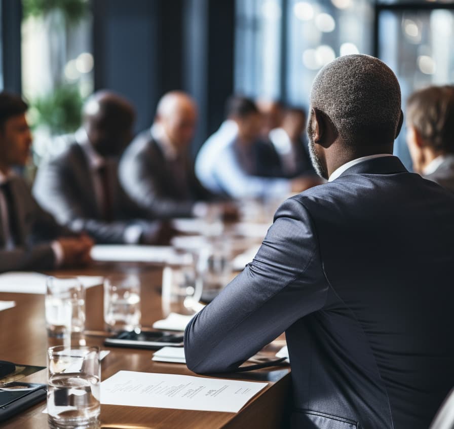 Team in a governance meeting
